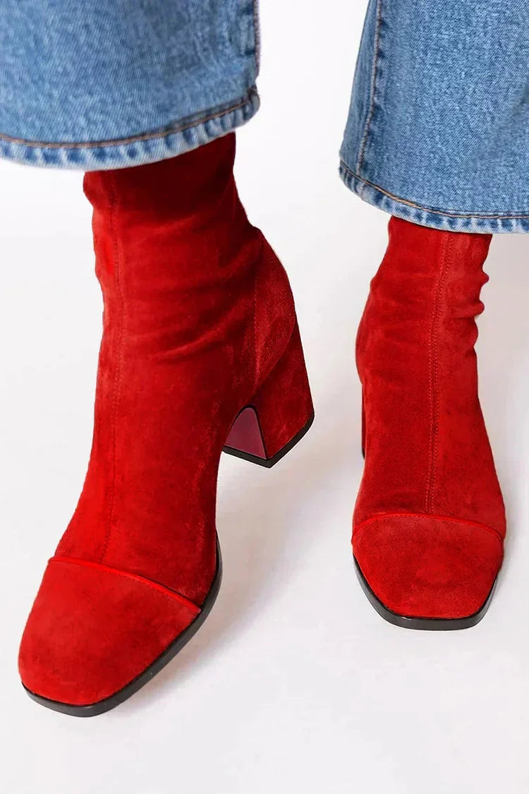 Prudencia™ Botas de Gamuza con Tacón Bajo – Comodidad Diaria