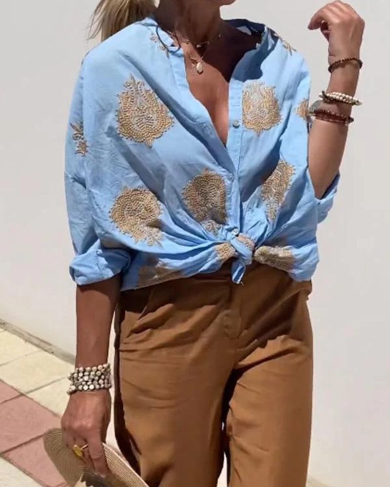 Tampico™ Blusa Bordada de Corte Suelto