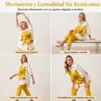 Hortencia™ Conjunto Floral de Dos Piezas para Mujer con Top Oversize y Pantalón Cropped