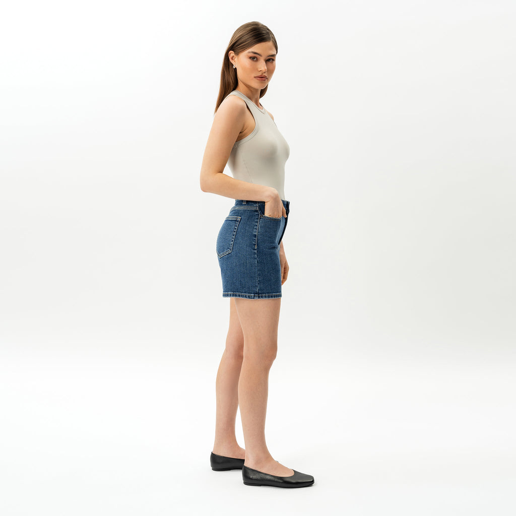 Graciela™ Shorts de Mezclilla con Talle Alto y Stretch para Mujer