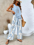 Conjunto Azucena de Verano Elegante para Mujer con Blusa y Pantalón