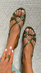 Josefina - Sandalias con Tira Trasera Efecto Serpiente