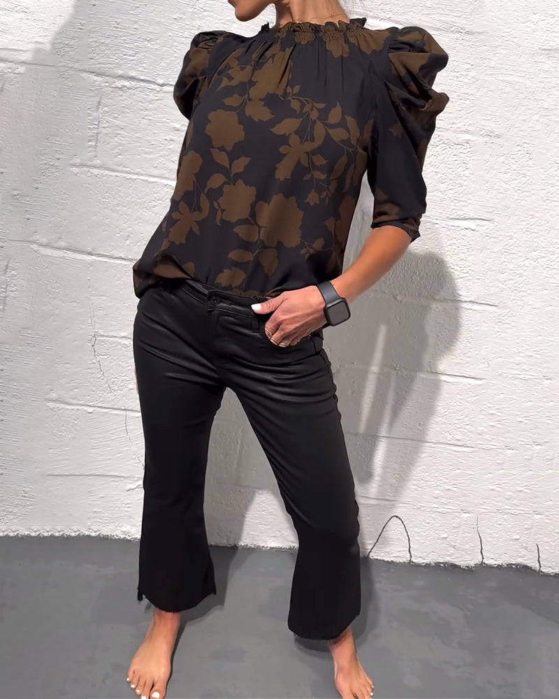 Alicia™ Blusa para Mujer con Mangas Abullonadas y Volantes