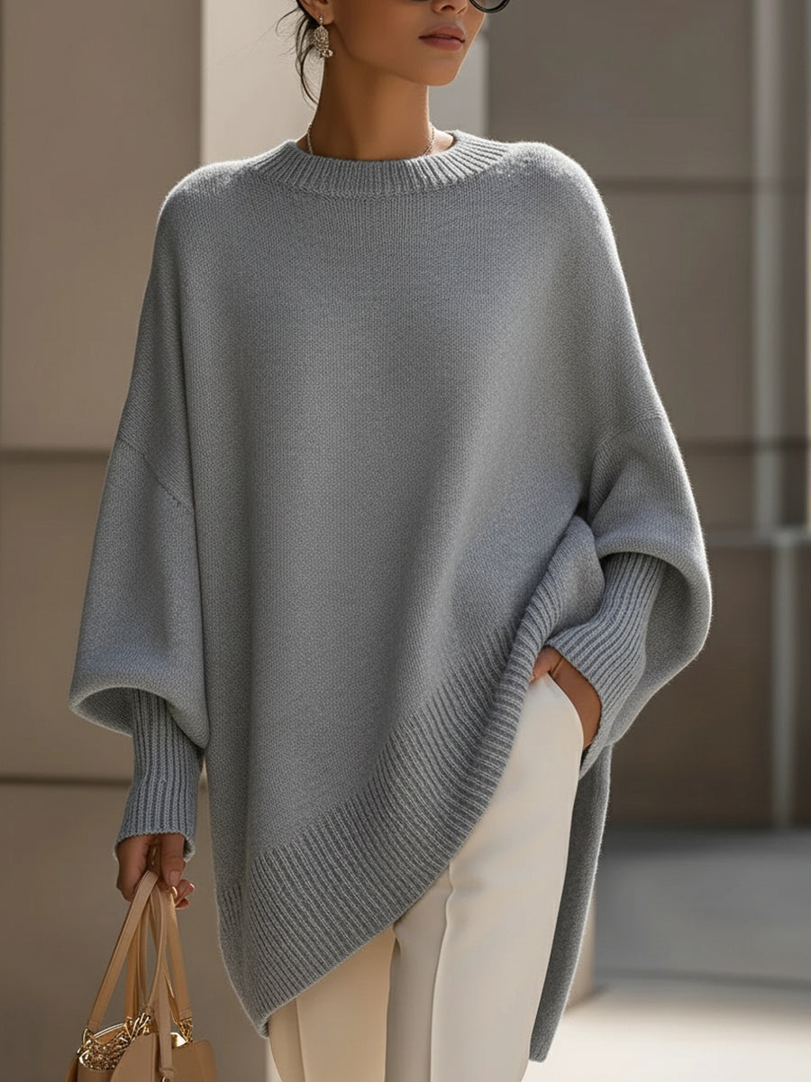 Herminia™ Suéter Oversize Largo para Mujer en Punto Suave