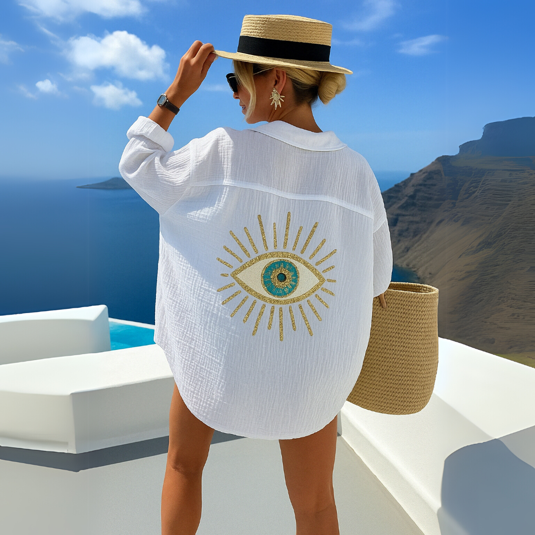 Ivonne™ Blusa Casual Estilo Ibiza con Detalle Bordado