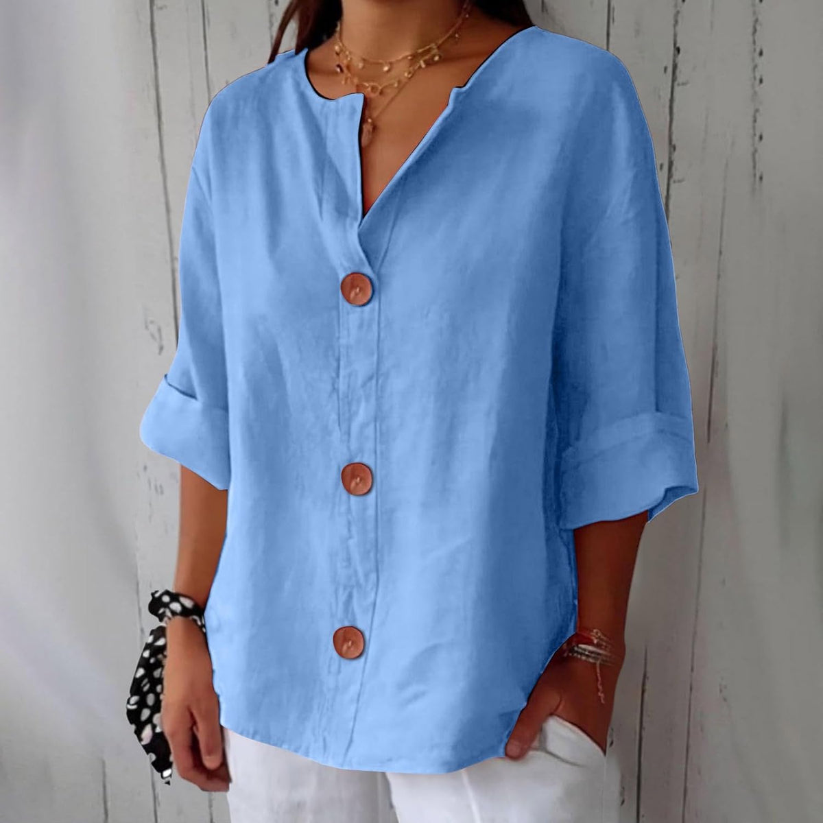 Tequila™ Blusa Minimalista Oversize con Estructura Vertical
