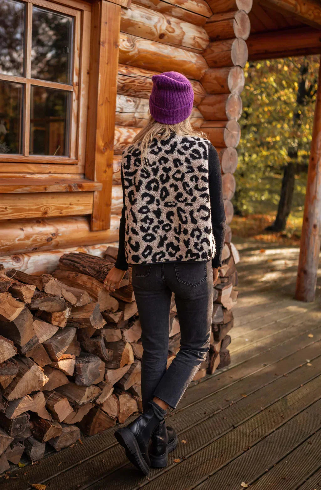 Yesenia™ Chaleco Acolchado con Leopardo para Mujer