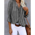 Blusa Elegante de Rayas para Mujer con Corte Recto