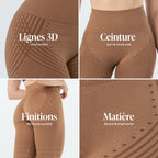 Uxmal™ Leggings 3D Drenantes Anticelulíticos, Café
