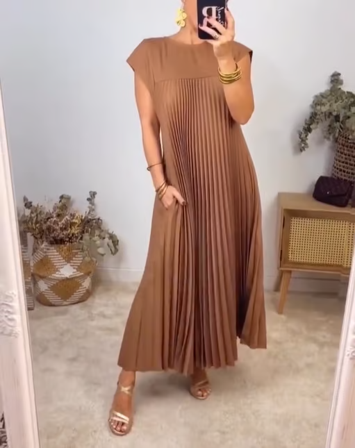 Patricia™ Vestido Largo de Verano Casual Plisado para Mujer