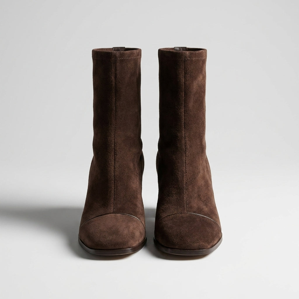Prudencia™ Botas de Gamuza con Tacón Bajo – Comodidad Diaria