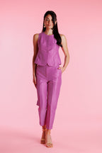 Roselia™ Pantalón de Vestir Shantung de Talle Alto para Mujer