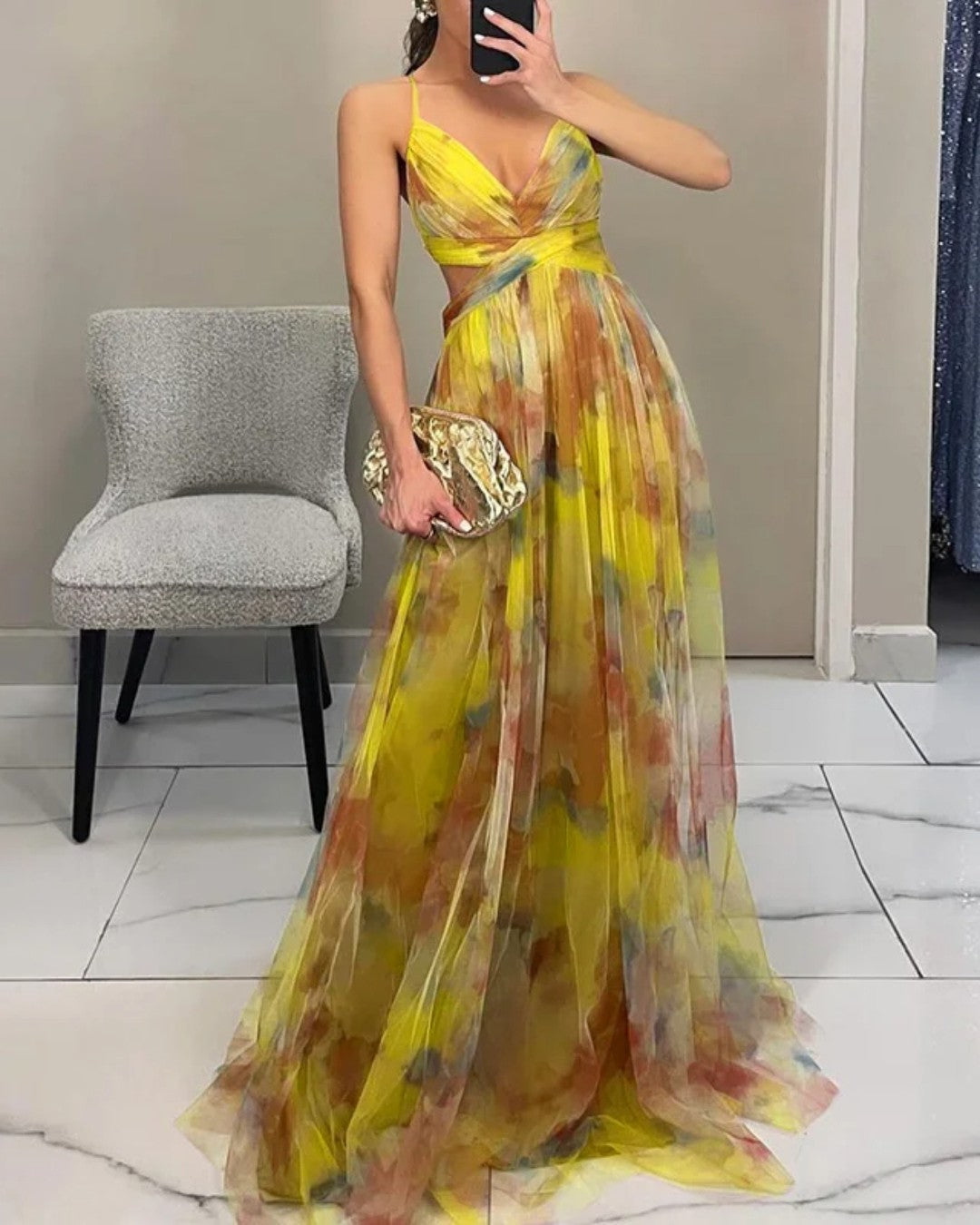 Vestido Largo Nicanora Estampado Floral