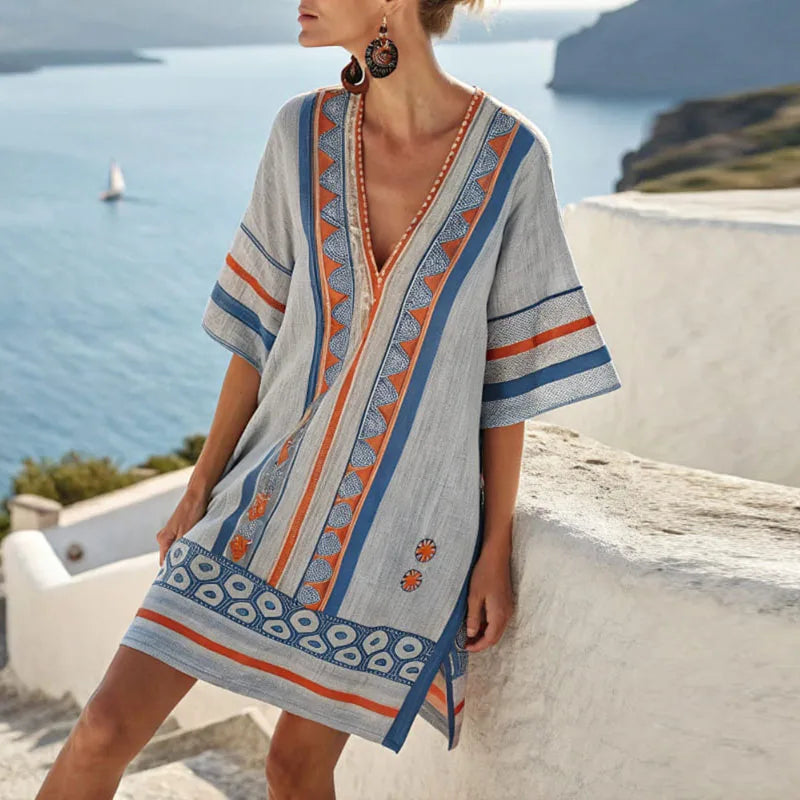 Yaquelin™ Vestido Largo de Playa Elegante con Escote en V