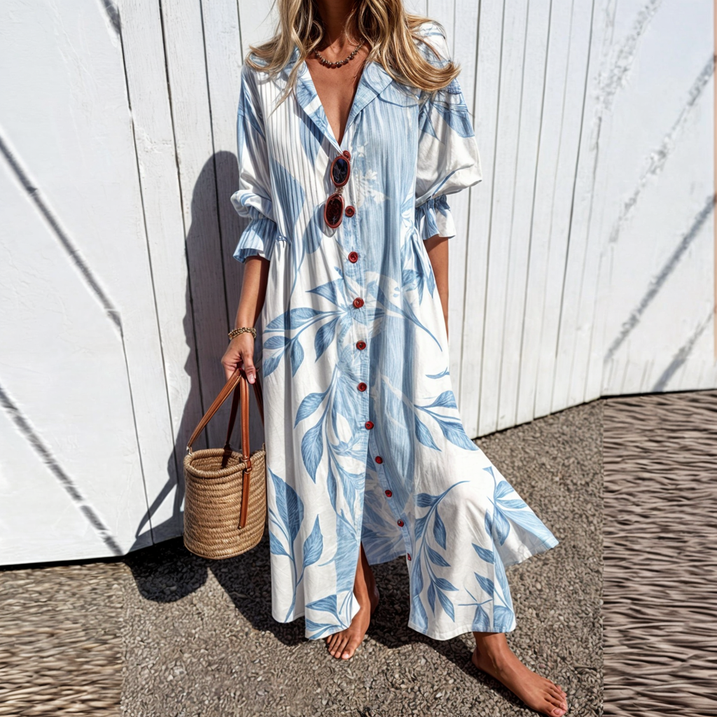 Mérida™ Vestido Boho de Primavera/Verano en Algodón y Viscosa