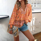 Paola™ Blusa Floral Elegante para Mujer con Corte Fluido