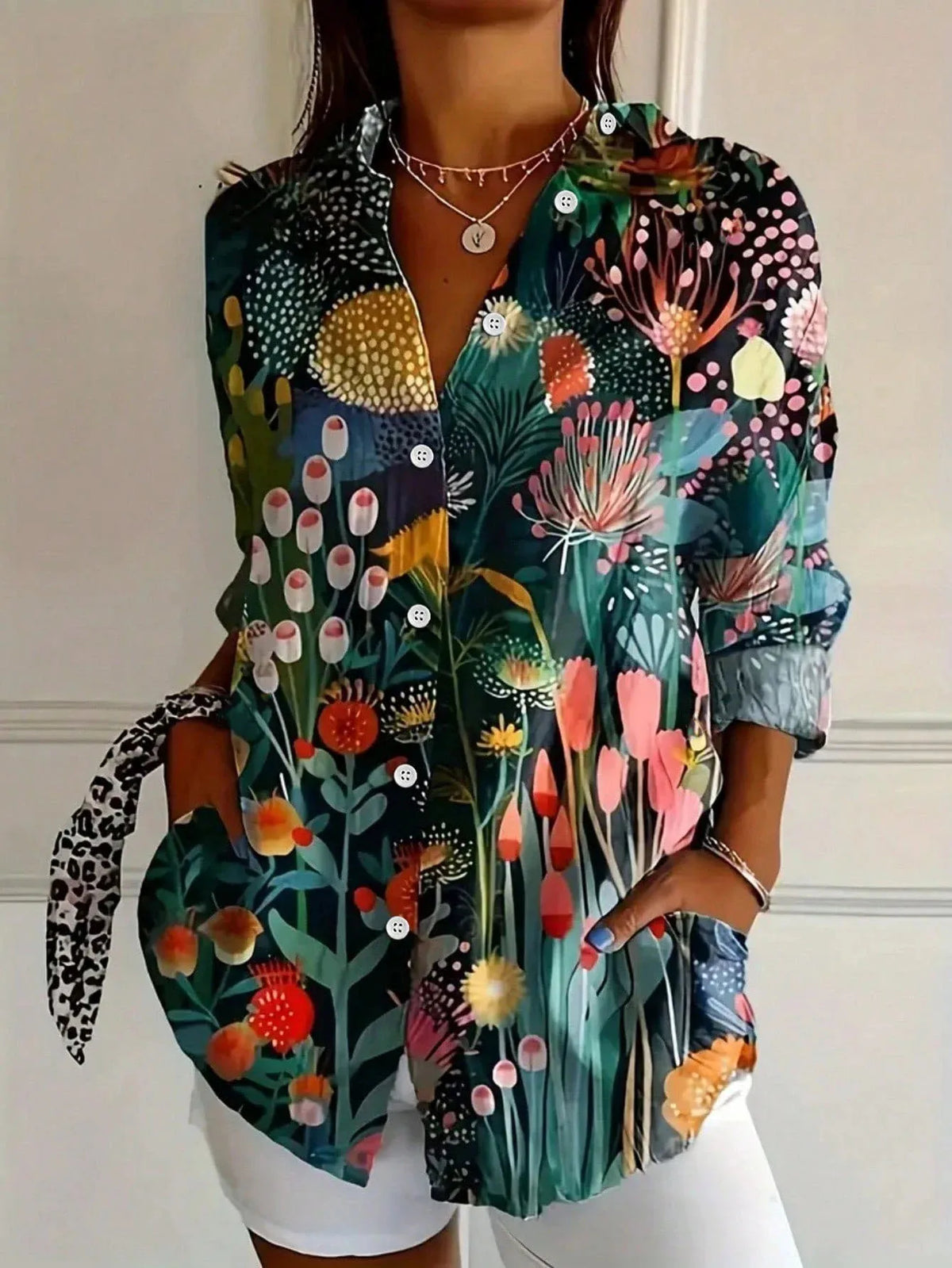 Selene™ Blusa Colorida con Estampado Artístico y Ajuste Cómodo