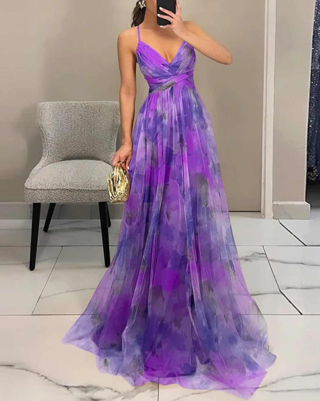 Coatzacoalcos™ Vestido Largo Floral de Chifón – Corte Favorecedor