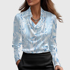 Vianey™ Blusa Satinada Elegante con Cuello Fruncido