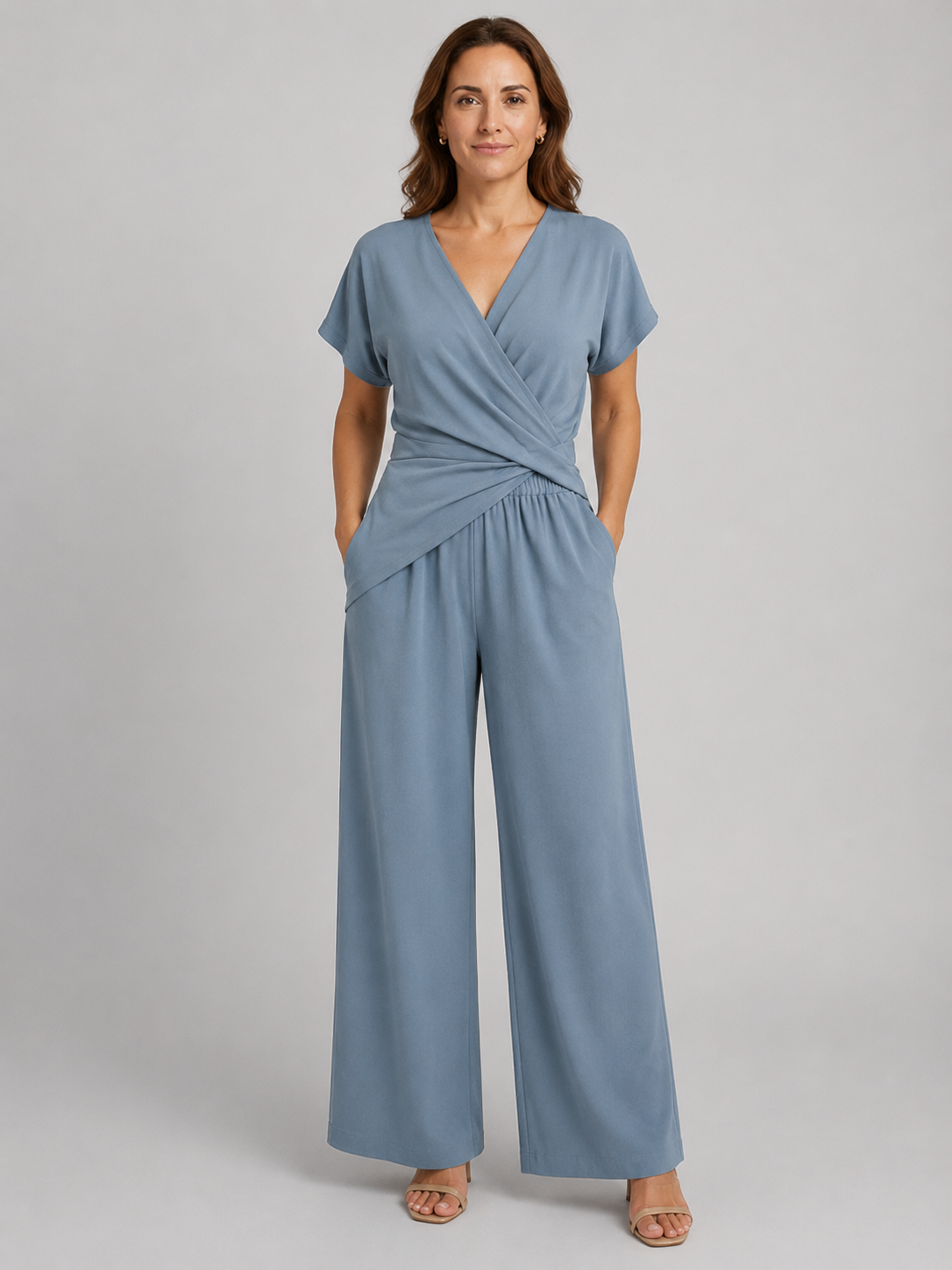 Conjunto Elegante Citlalli de Dos Piezas con Top Cruzado