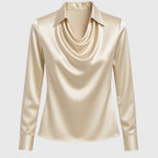 Vianey™ Blusa Satinada Elegante con Cuello Fruncido