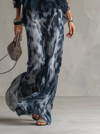 Corina™ Conjunto de Chifón con Top de Cuello Alto y Pantalón