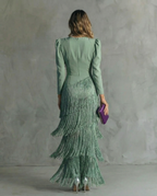 Remedios™ Vestido Midi Elegante con Mangas de Flecos