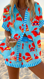 Conjunto Miroslava - Playera y Shorts en Lino y Algodón